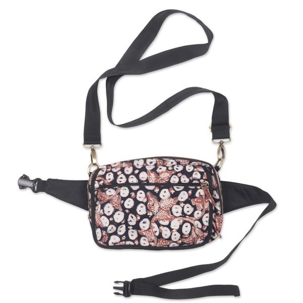 Alternate image for Handmade Cotton Shoulder Bag with Batik Pattern Copper Stalk