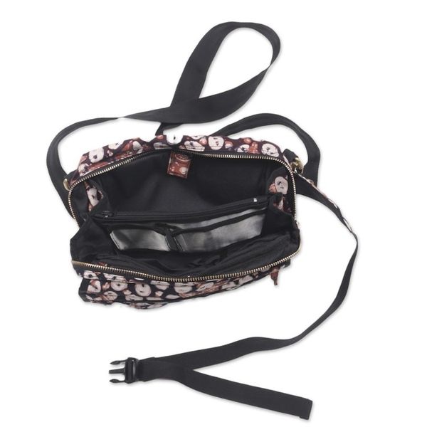 Alternate image for Handmade Cotton Shoulder Bag with Batik Pattern Copper Stalk