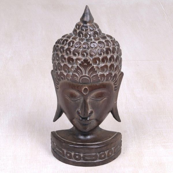 Alternate image for Albesia Wood Sculpture of Buddha from Indonesia Peaceful Soul