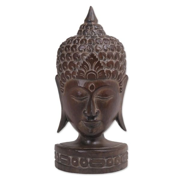 Alternate image for Albesia Wood Sculpture of Buddha from Indonesia Peaceful Soul