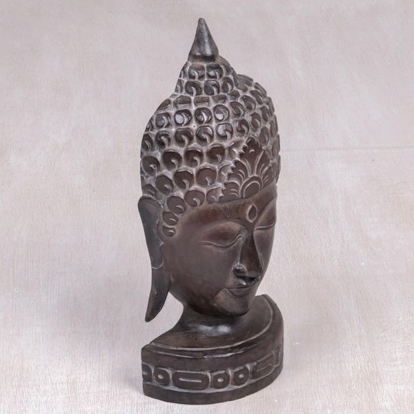 Alternate image for Albesia Wood Sculpture of Buddha from Indonesia Peaceful Soul