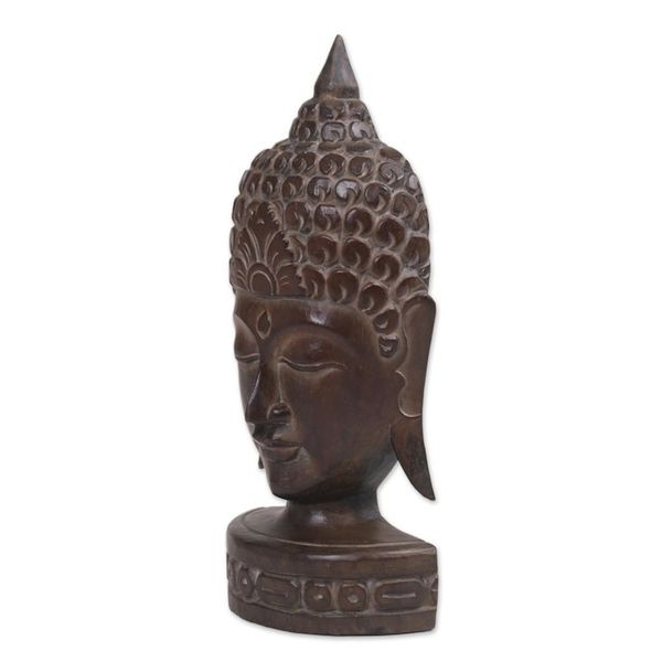 Alternate image for Albesia Wood Sculpture of Buddha from Indonesia Peaceful Soul