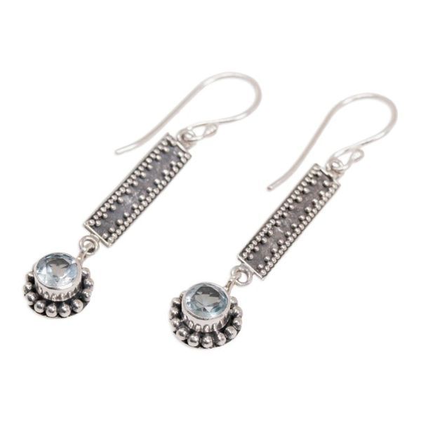 Alternate image for Sterling Silver and Blue Topaz Dangle Earrings from Bali Falling Raindrops