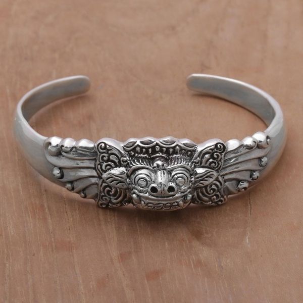 Alternate image for Sterling Silver Barong Cuff Bracelet NOVICA from Indonesia Smiling Barong