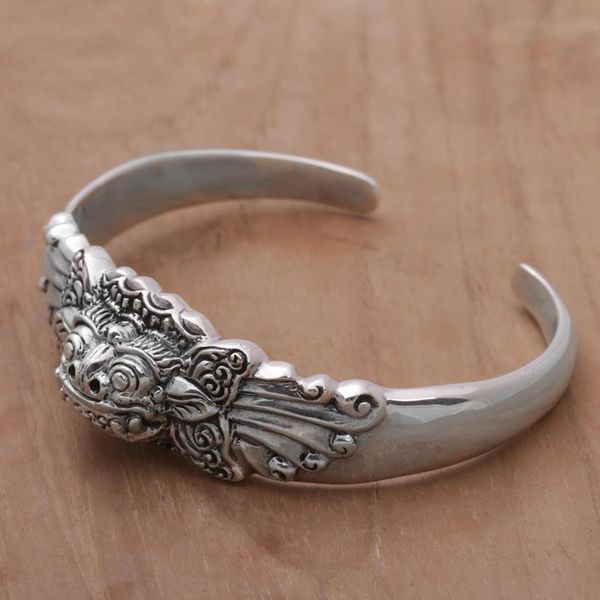 Alternate image for Sterling Silver Barong Cuff Bracelet NOVICA from Indonesia Smiling Barong
