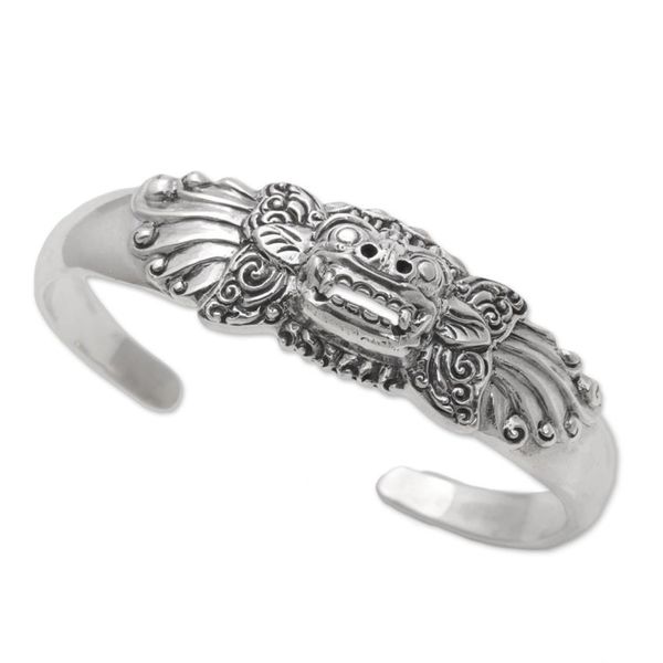 Alternate image for Sterling Silver Barong Cuff Bracelet NOVICA from Indonesia Smiling Barong