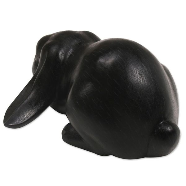 Alternate image for Handcrafted Suar Wood Rabbit Sculpture in Black from Bali Begging Rabbit in Black