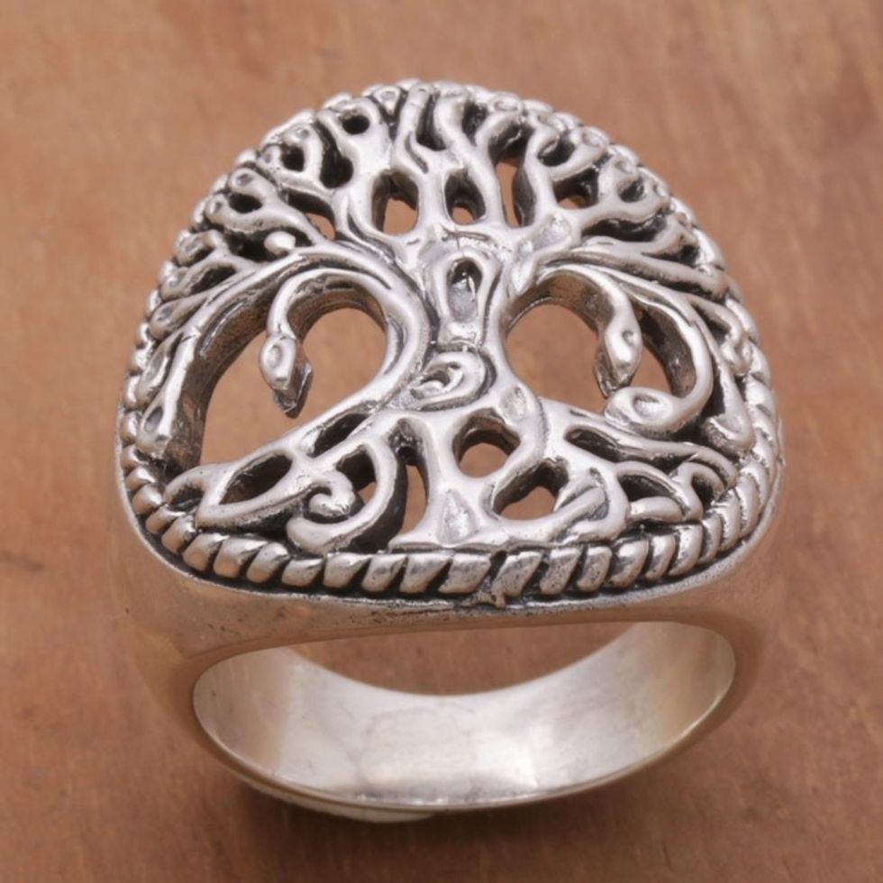 Sterling Silver Tree Cocktail Ring by Balinese Artisans 'Bali Tree'