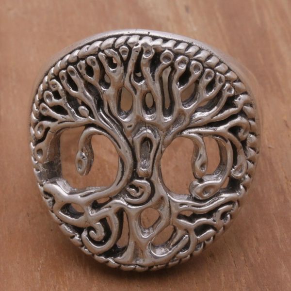 Alternate image for Sterling Silver Tree Cocktail Ring by Balinese Artisans Bali Tree