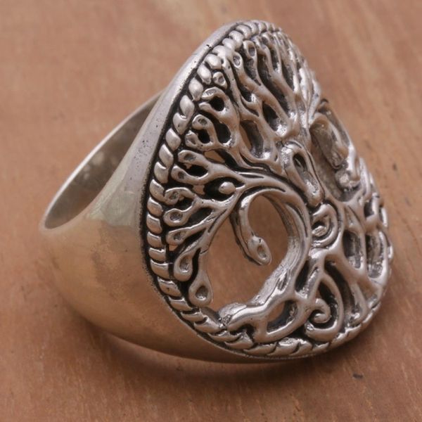 Alternate image for Sterling Silver Tree Cocktail Ring by Balinese Artisans Bali Tree