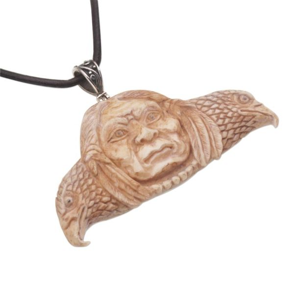 Alternate image for Handcrafted Spiritual Bone Pendant Necklace from Bali Untethered Spirit