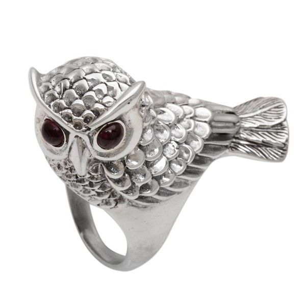 Alternate image for Hand Crafted Sterling Silver and Garnet Cocktail Ring Wise Guardian