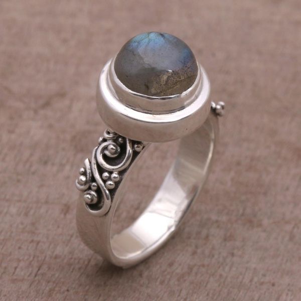 Alternate image for Labradorite and Sterling Silver Cocktail Ring from Bali Magnificent Forest