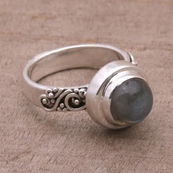 Alternate image for Labradorite and Sterling Silver Cocktail Ring from Bali Magnificent Forest