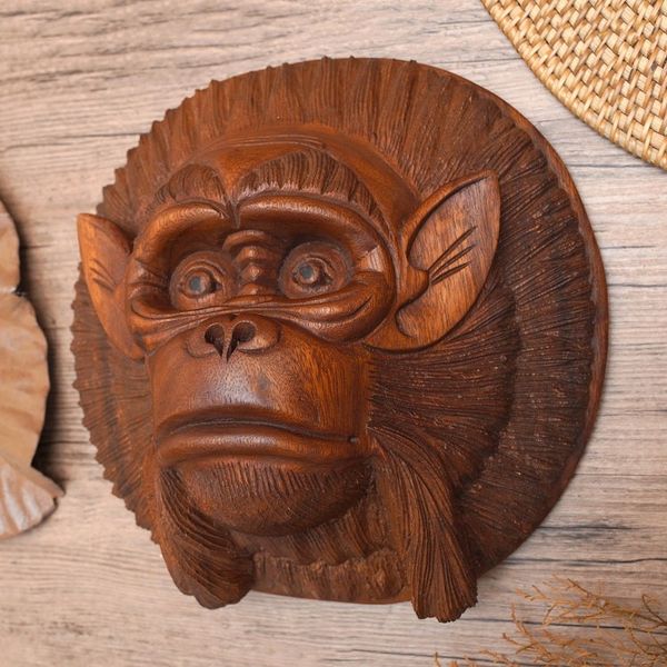 Alternate image for Handcrafted Suar Wood Chimpanzee Mask from Bali Alpha Chimpanzee