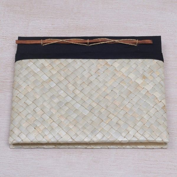 Alternate image for Pandan Leaf Woven Journal with 100 Rice Straw Pages Weaver Wonder