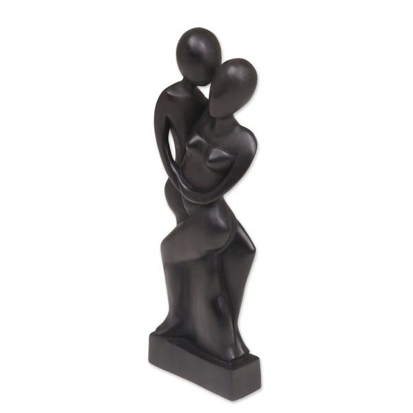 Alternate image for Artisan Hand-Carved Suar Wood Lovers Statuette from Bali Our Love