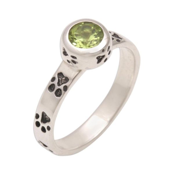 Alternate image for Peridot and Sterling Silver Single Stone Ring from Bali Paws for Celebration
