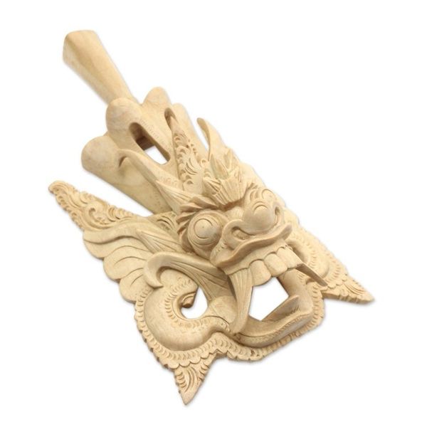 Alternate image for Hand-Carved Crocodile Wood Wall Mask of a Balinese King King Bedaulu