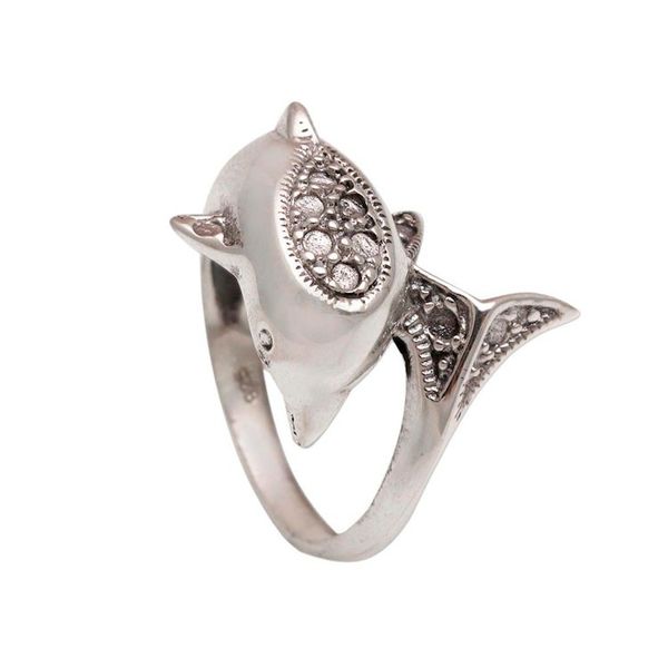 Alternate image for Artisan Crafted Sterling Silver Dolphin Cocktail Ring Soaring Dolphin