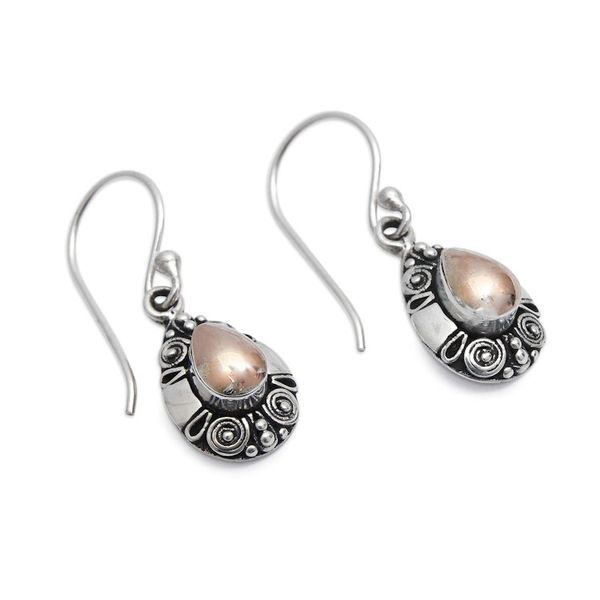 Alternate image for 18k Gold Accent 925 Sterling Silver Spiral Dangle Earrings Secret Spirals