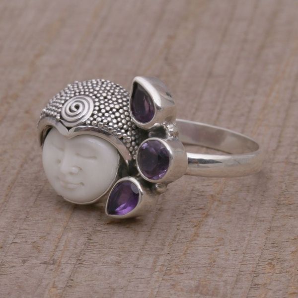 Alternate image for Amethyst and Sterling Silver Cocktail Ring from Bali Knights Tale