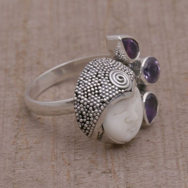 Alternate image for Amethyst and Sterling Silver Cocktail Ring from Bali Knights Tale