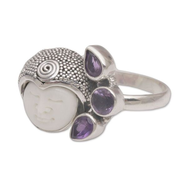 Alternate image for Amethyst and Sterling Silver Cocktail Ring from Bali Knights Tale