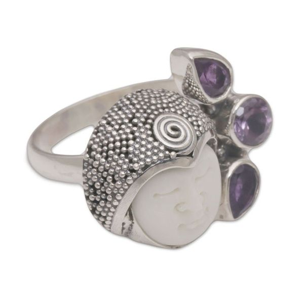 Alternate image for Amethyst and Sterling Silver Cocktail Ring from Bali Knights Tale
