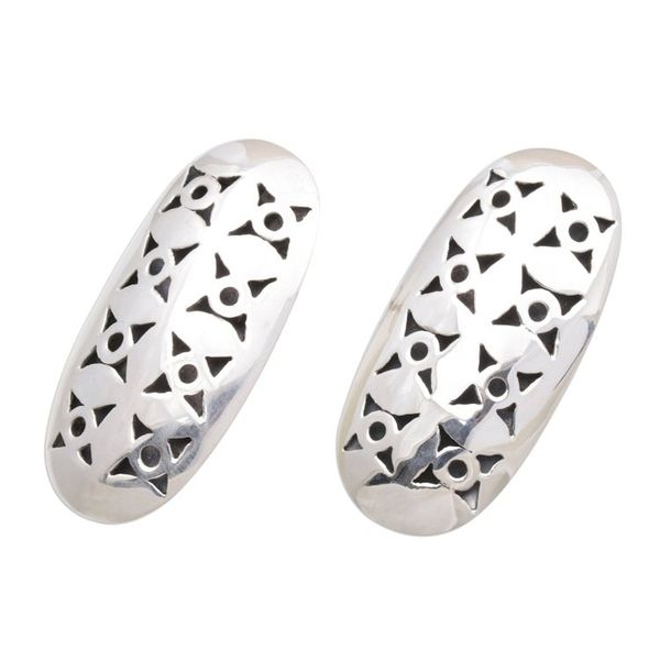 Alternate image for Oval Sterling Silver Drop Earrings from Bali Regal Ovals