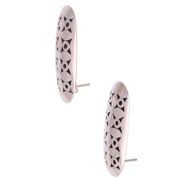 Alternate image for Oval Sterling Silver Drop Earrings from Bali Regal Ovals