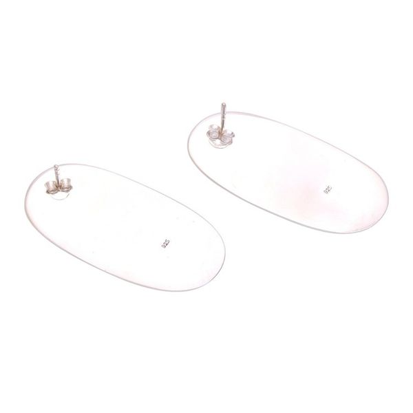 Alternate image for Oval Sterling Silver Drop Earrings from Bali Regal Ovals