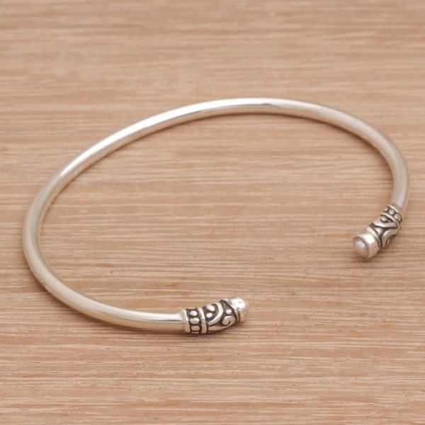 Alternate image for Feminine Cultured Pearl and Sterling Silver Cuff Bracelet Discreetly Yours