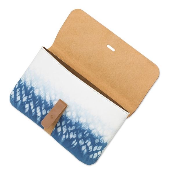 Alternate image for Blue Shibori Tie-Dyed Cotton Clutch Handbag Anyer Rain