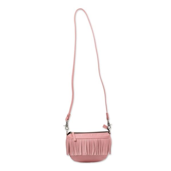 Alternate image for Fringed Petal Pink Leather Sling Handbag Pink Dancer