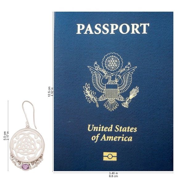 Alternate image for Celtic Motif Bone Earrings with Amethyst and Silver Realm of Light