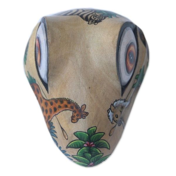 Alternate image for Hand Painted Frog Shaped Crocodile Wood Animal Jewelry Box Wilderness Frog