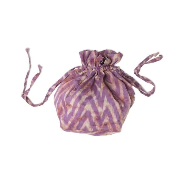 Alternate image for Unique Leather Shoulder Bag with Cotton Lining from Bali Deep Lavender Nest