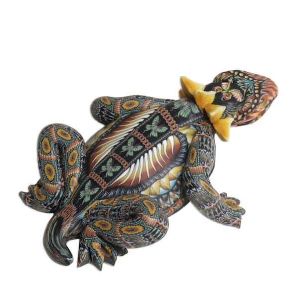 Alternate image for Handcrafted Polymer Clay Lizard Sculpture 3.5 Inch Horned Lizard