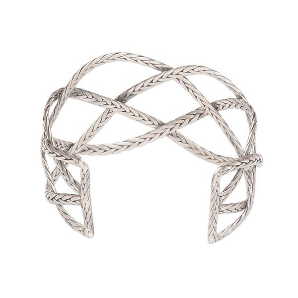 Alternate image for Sterling Silver Handcrafted Cuff Bracelet with Braided Motif Woven Road