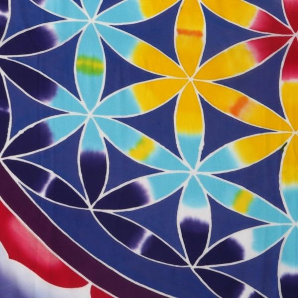 Alternate image for Floral Motif Batik Rayon Wall Hanging from Bali Rice Petals