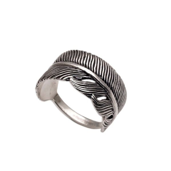 Alternate image for Handmade 925 Sterling Silver Feather Cocktail Ring Focused Feather