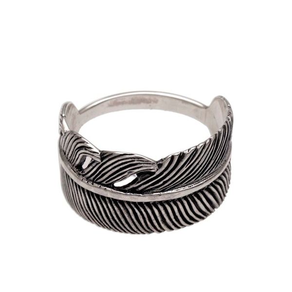 Alternate image for Handmade 925 Sterling Silver Feather Cocktail Ring Focused Feather