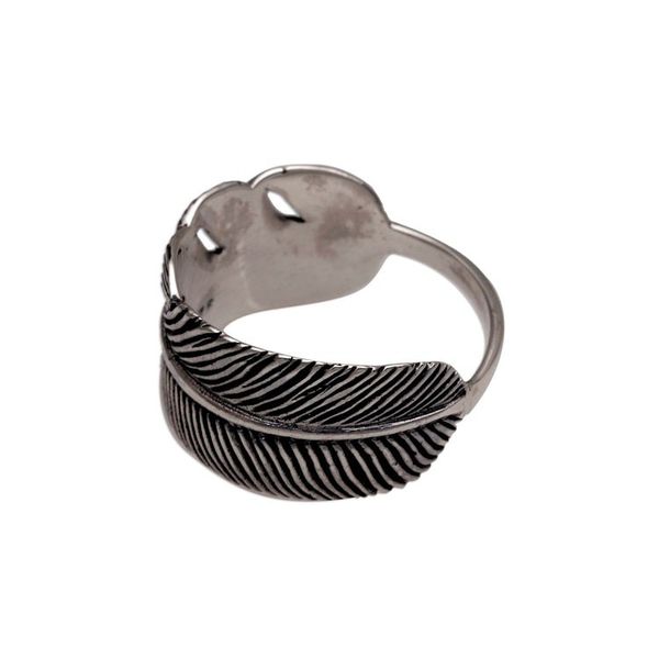 Alternate image for Handmade 925 Sterling Silver Feather Cocktail Ring Focused Feather