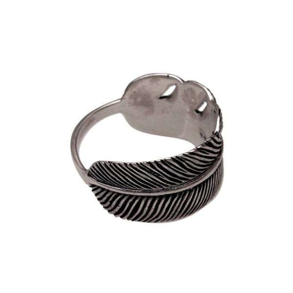 Alternate image for Handmade 925 Sterling Silver Feather Cocktail Ring Focused Feather