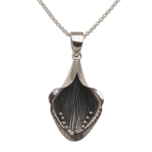 Alternate image for Artisan Crafted Trumpet-Like Flower Pendant Necklace Natures Trumpet