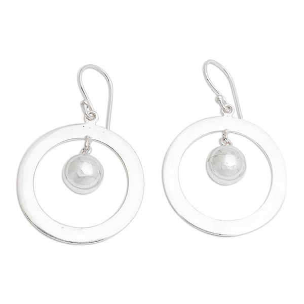 Alternate image for Sterling Silver Dangle Earrings from Indonesia Circles of Joy