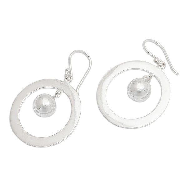 Alternate image for Sterling Silver Dangle Earrings from Indonesia Circles of Joy