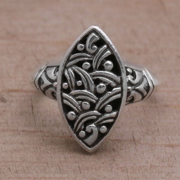 Alternate image for Handmade 925 Sterling Silver Womens Cocktail Ring from Bali Unity Weave