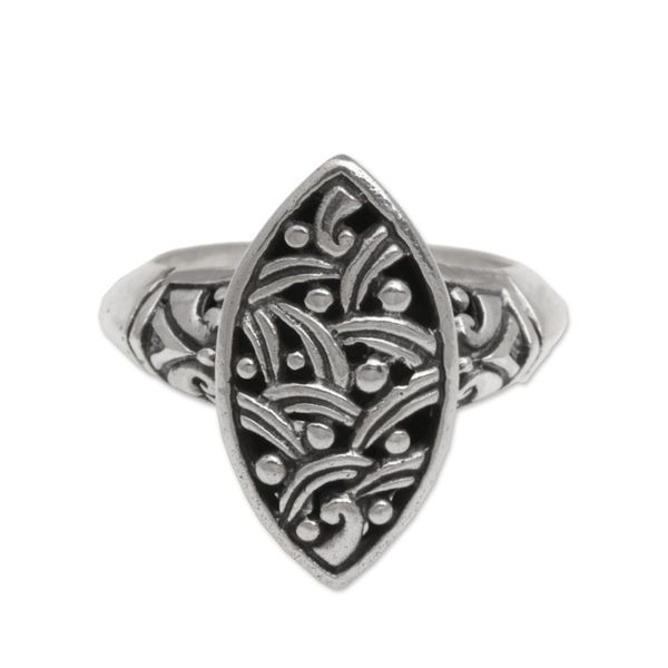 Alternate image for Handmade 925 Sterling Silver Womens Cocktail Ring from Bali Unity Weave